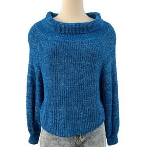 Free People Edessa Off-The-Shoulder Sweater Pullover Blue Size XS Oversized